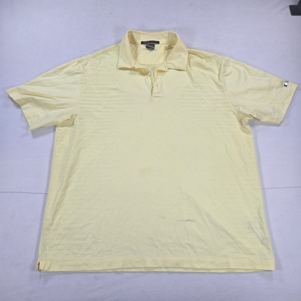 Nike Dri-Fit Tiger Woods Collect Yellow Short Sleeve Polo Size XL Vintage
